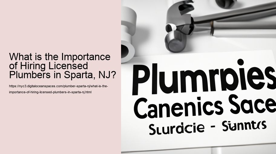 What is the Importance of Hiring Licensed Plumbers in Sparta, NJ?