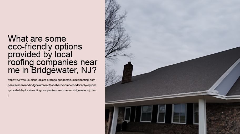 What are some eco-friendly options provided by local roofing companies near me in Bridgewater, NJ? 